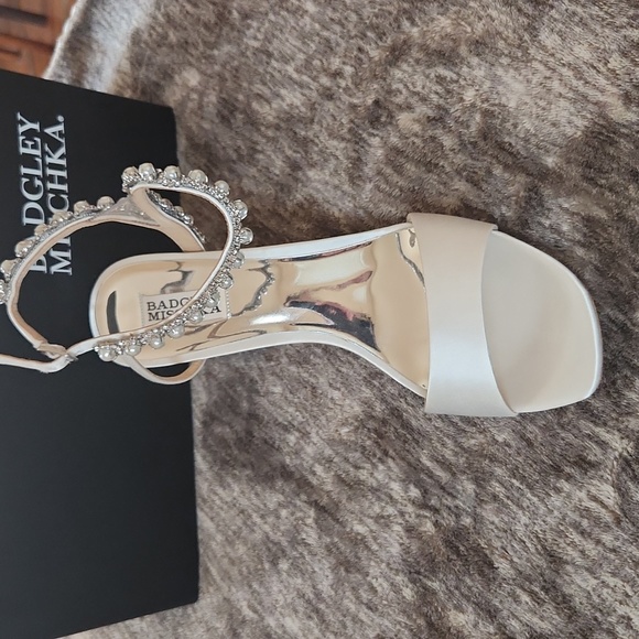 Badgley Mischka Korina Square Toe Adorned Strap High Heel Sandals - Picture 7 of 10